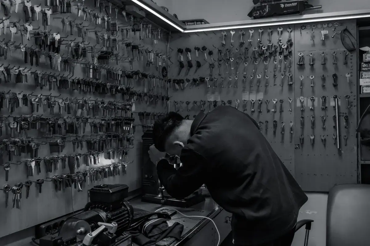 Locksmith at work on a Mission Viejo job